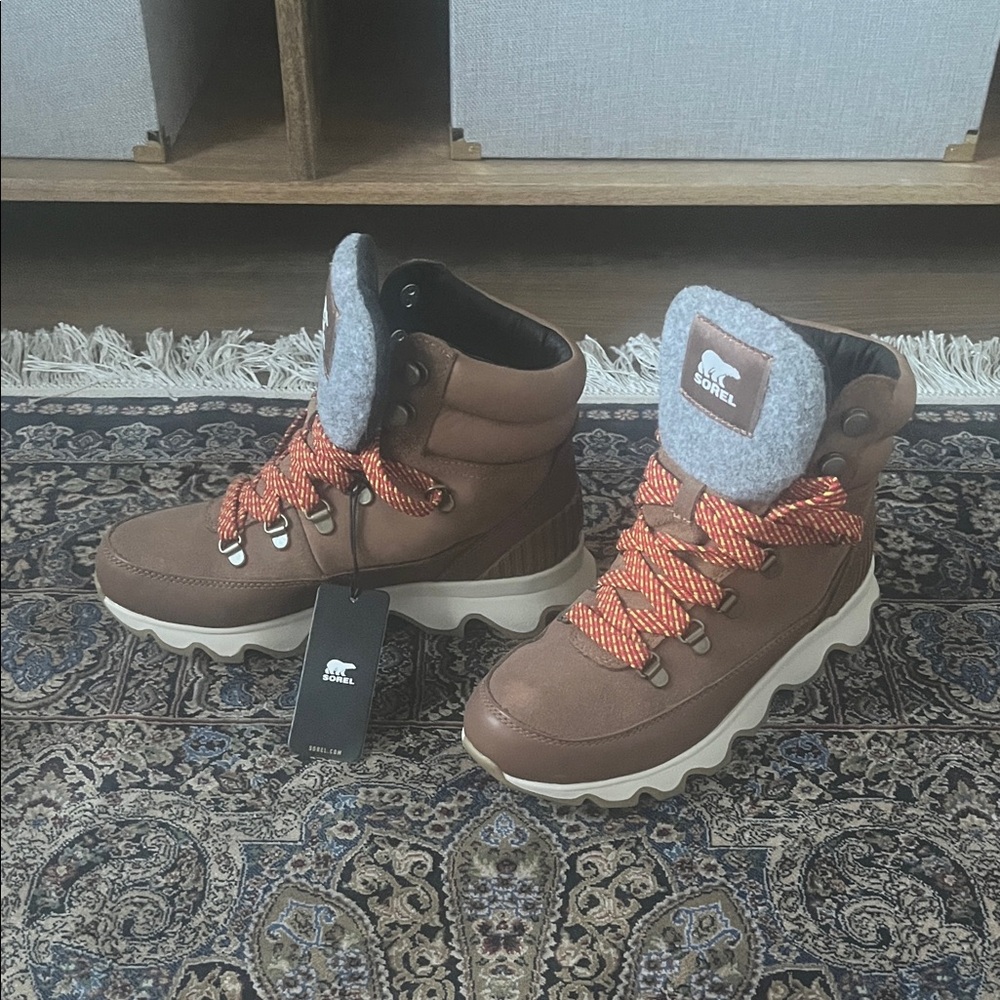 Sorel Women's Brown Boots with Orange Accents